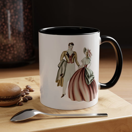 Vintage Romantic Portrait Mug - Couple Facing | 1940s Turner Art