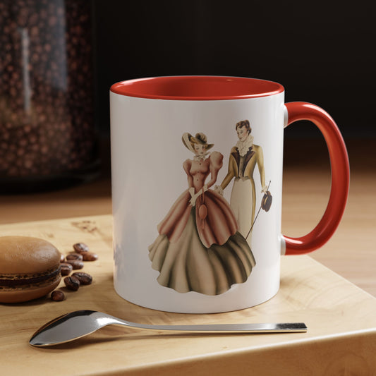 Vintage Romantic Portrait Mug - Couple Walking | 1940s Turner Art