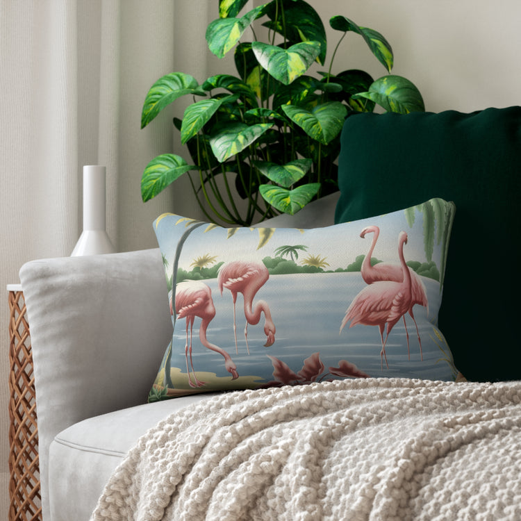 Turner Flamingo Lumbar Pillow | Print-on-Demand Decorative Pillow