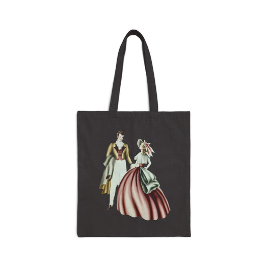 Vintage Romantic Portrait Tote Bag - Couple Facing | 1940s Turner Art
