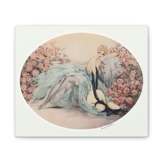 La Belle Rose by Louis Icart | Museum-Quality Canvas Print | Art Deco Wall Art