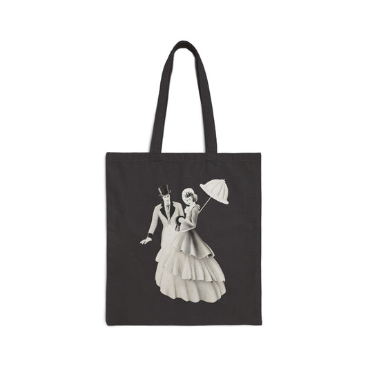 Vintage Romantic Portrait Tote Bag - Couple with Parasol | 1940s Turner Art