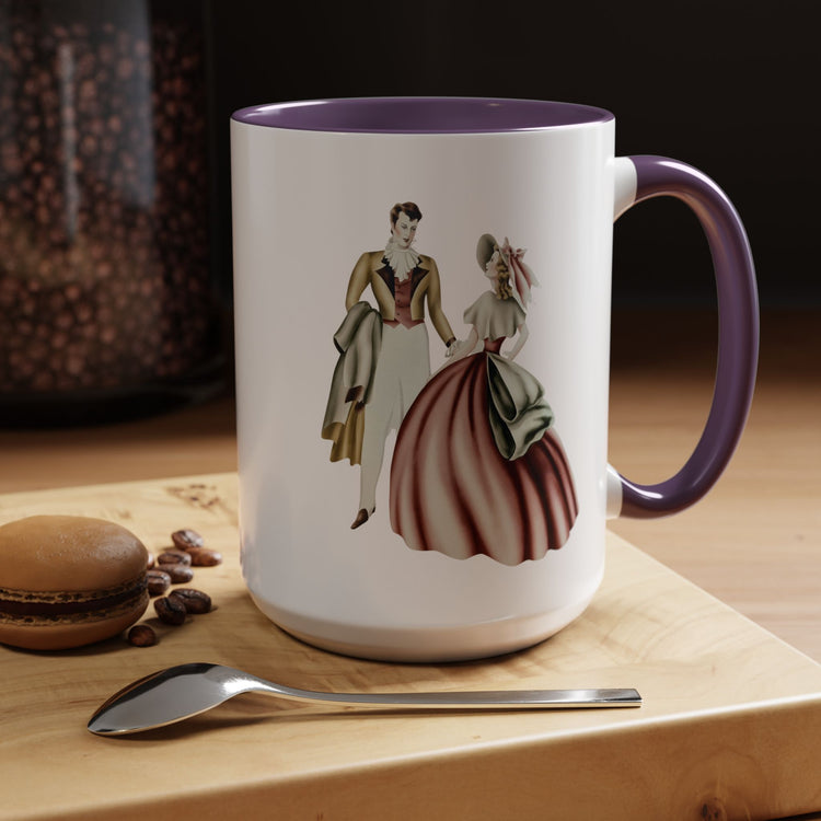 Vintage Romantic Portrait Mug - Couple Facing | 1940s Turner Art