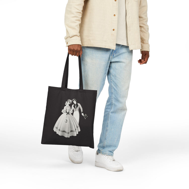 Vintage Romantic Portrait Tote Bag - Couple with Top Hat | 1940s Turner Art