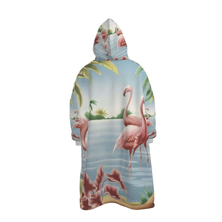 Turner Flamingo Hoodie Blanket | Print-on-Demand Wearable Throw