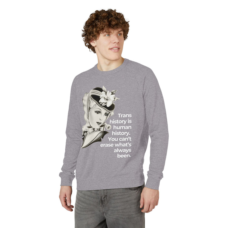 "Trans History is Human History" Vintage Portrait Crewneck | Trans Visibility | Sweatshirt