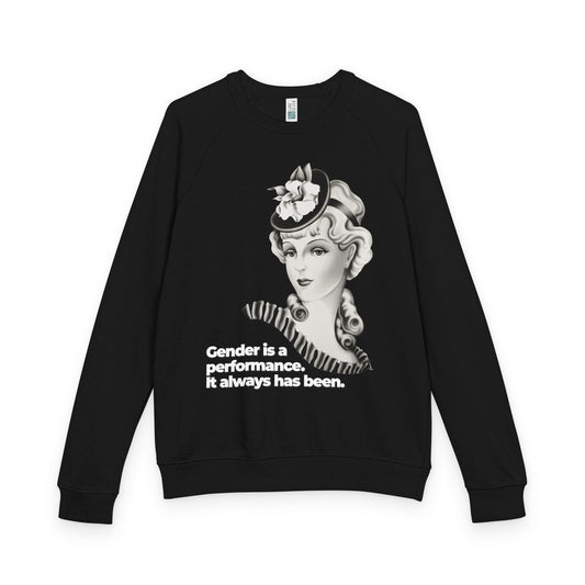 "Gender is a Performance" Vintage Portrait Crewneck | Trans History | Sweatshirt