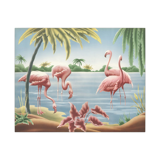 Turner Flamingo Canvas | A.T. Toran 1950s Print Reproduction | Stretched Matte Canvas
