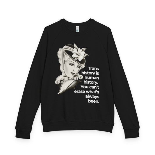 "Trans History is Human History" Vintage Portrait Crewneck | Trans Visibility | Sweatshirt
