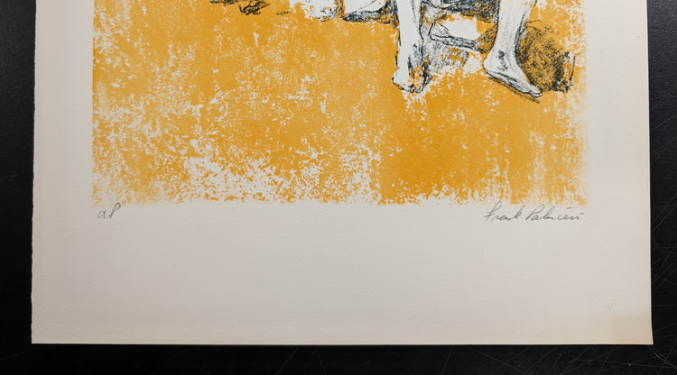 Boy Giving Flower by Frank Palmieri | 1970s Signed Lithograph | Sentimental Childhood Wall Art