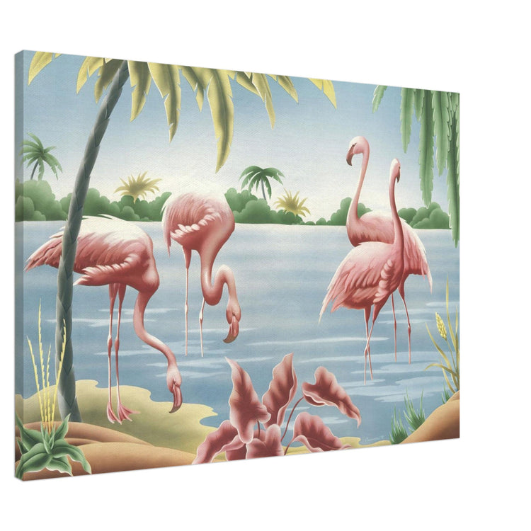 Turner Flamingo Wrap-Around Canvas Print | Vintage Tropical Bird Wall Art