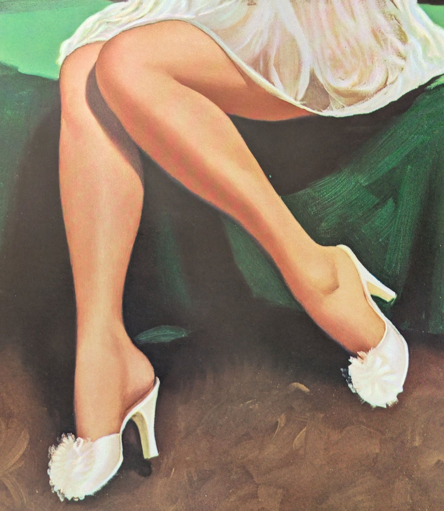 Night Owl by Peter Darro | 1940s - 50s Style Pinup | 1980s Glossy Lithograph - Lithograph - Pink Flamingos
