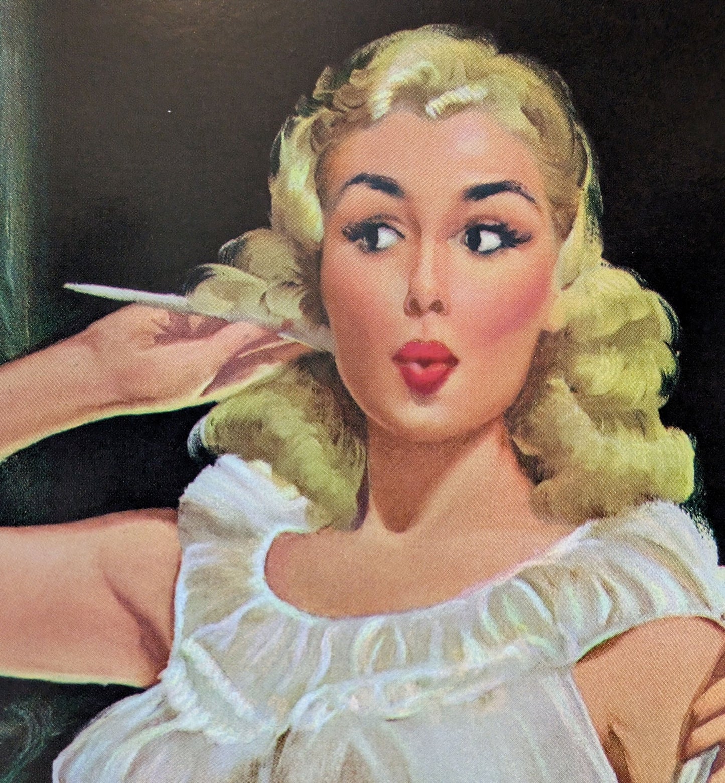 Night Owl by Peter Darro | 1940s - 50s Style Pinup | 1980s Glossy Lithograph - Lithograph - Pink Flamingos