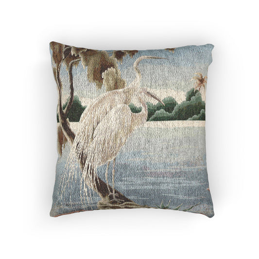 Turner Egret Woven Pillow - Design 1 | Print - on - Demand Tapestry Throw Pillow - Pillow - Pink Flamingos