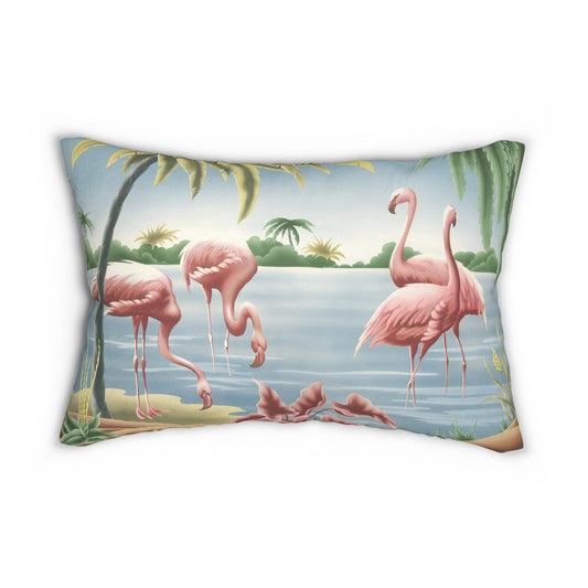 Turner Flamingo Lumbar Pillow | Print - on - Demand Decorative Pillow - Home Decor - Pink Flamingos