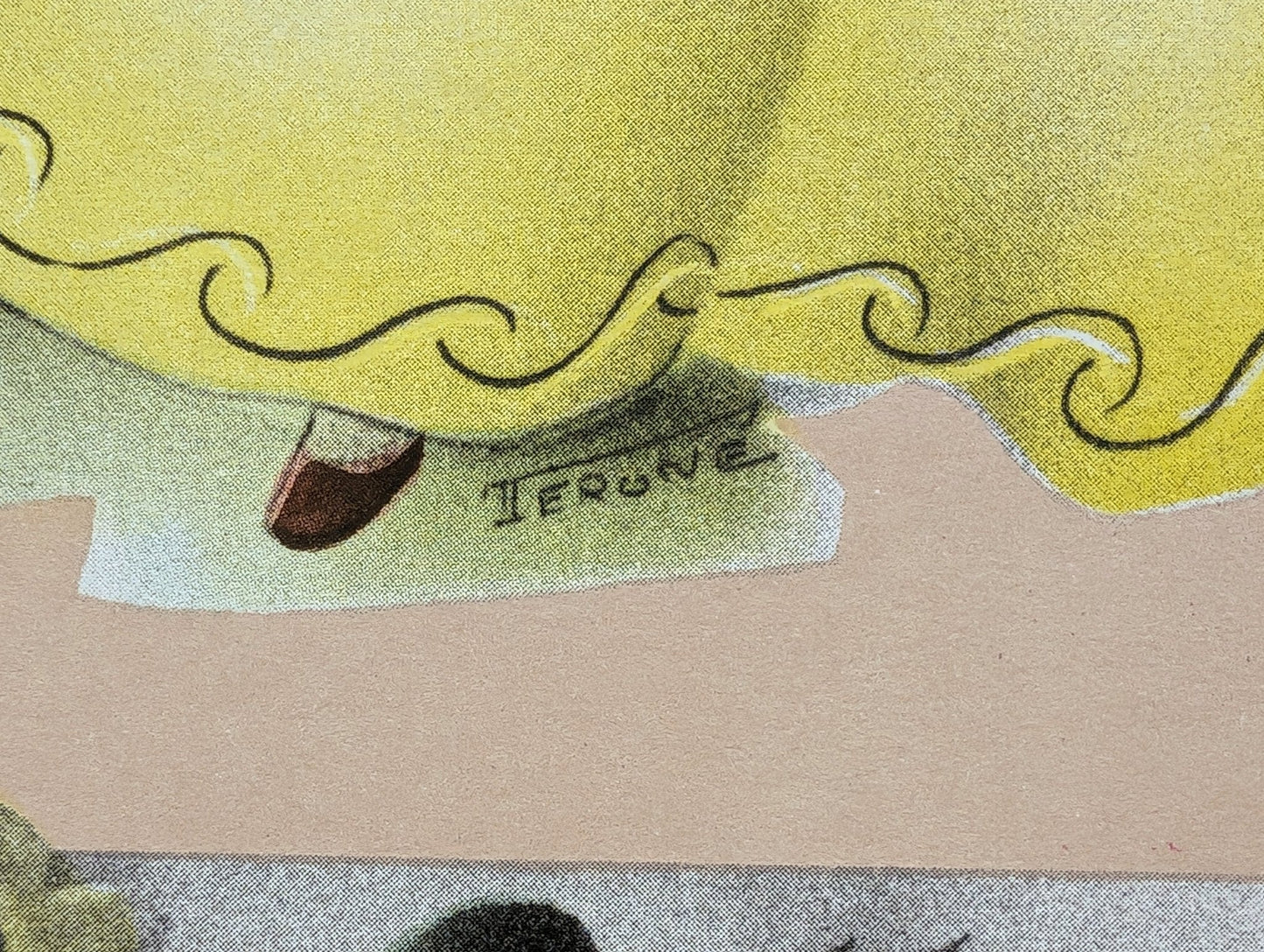 Beautytone Couples Dancing by Terone, 1943 mint condition vintage lithograph from Borin Art - Pink Flamingos