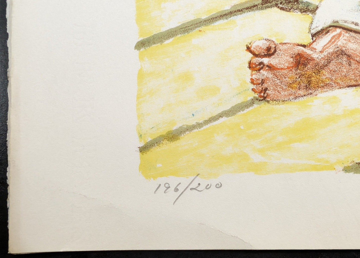 Children's Duet by Frank Palmieri, vintage signed and serial numbered stone lithograph circa 1970 - Stone Lithograph - Pink Flamingos