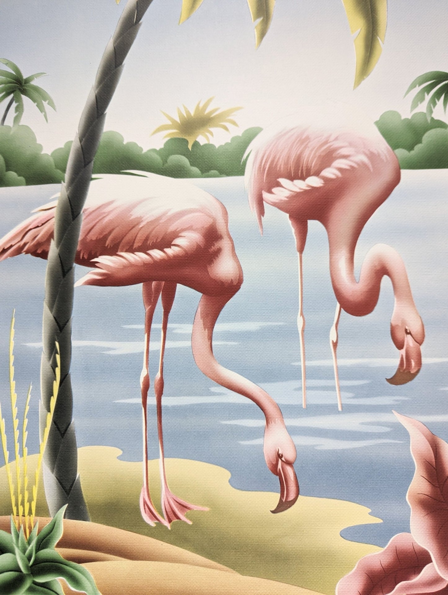 Flamingos by Turner/Toran, mint condition authentic vintage lithograph printed in the 1940s - Offset Lithograph - Pink Flamingos