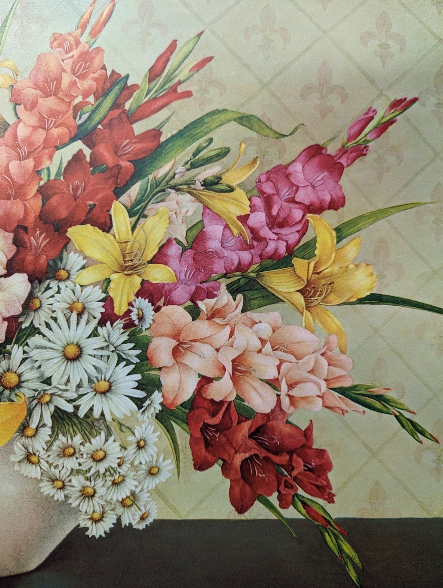 Gladiolus by D. Alexandroff, mint condition authentic vintage lithograph printed circa 1944 - Pink Flamingos