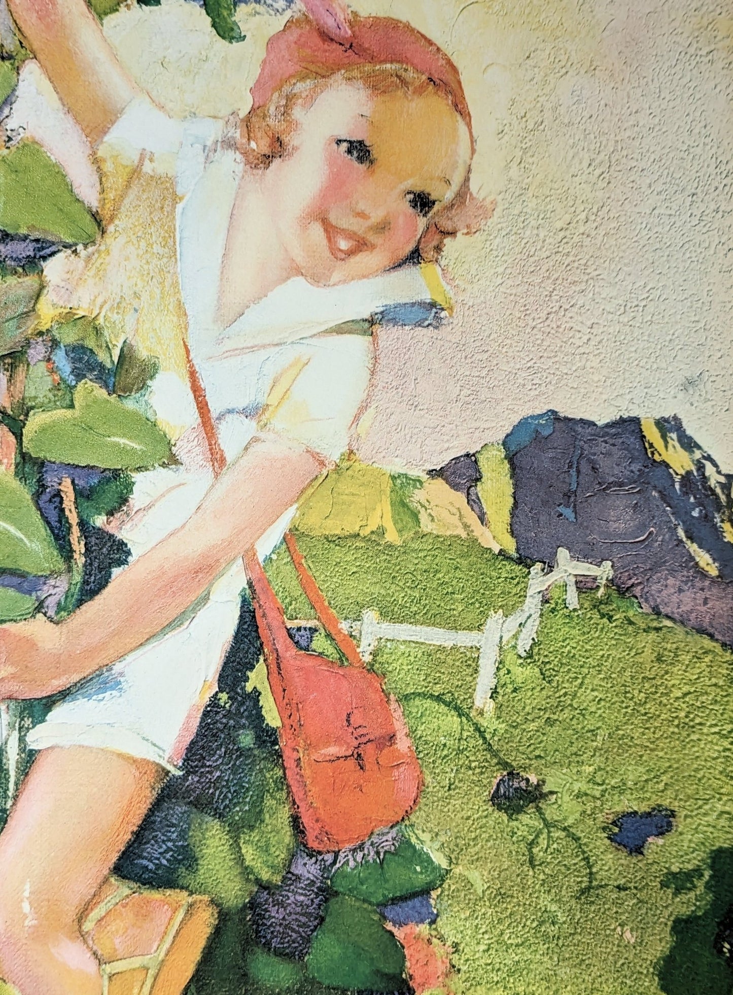 Jack and the Beanstalk by Hencke, mint condition authentic vintage lithograph printed in the 1930s - Offset Lithograph - Pink Flamingos