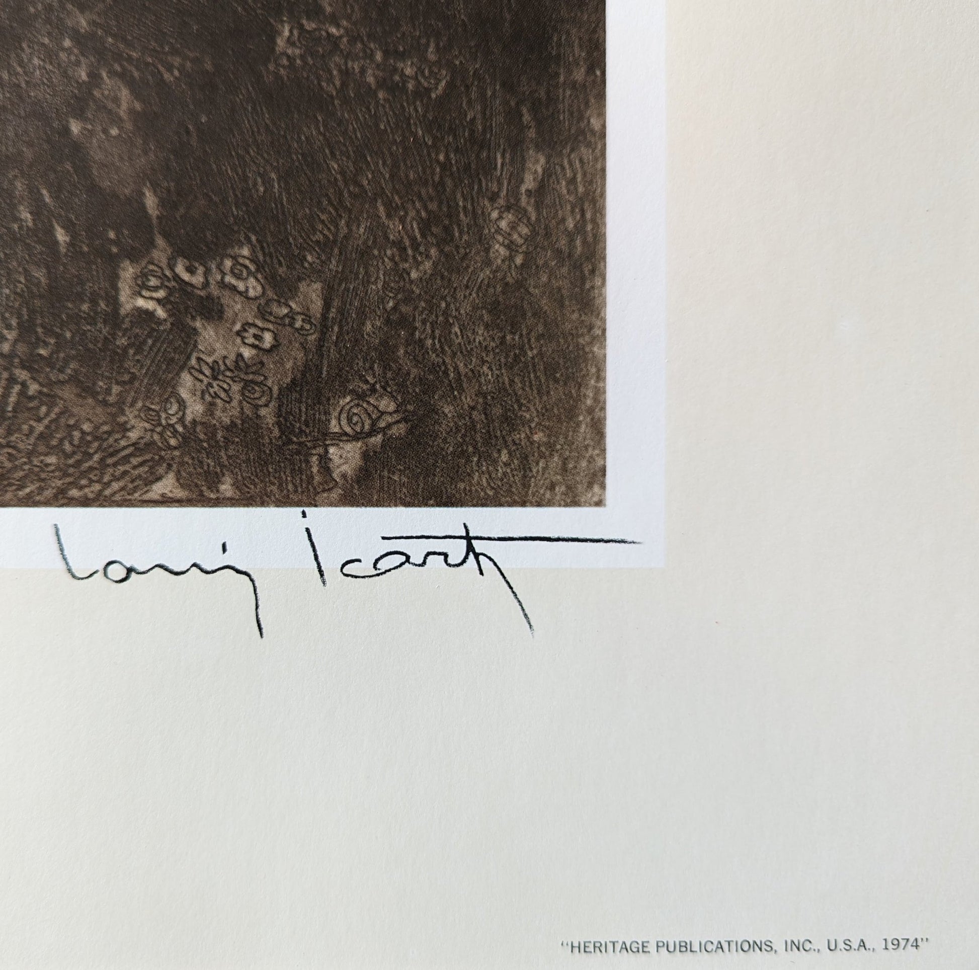 Joy of Life by Louis Icart, mint condition vintage French Art Deco lithograph printed in the 1970s - Offset Lithograph - Pink Flamingos