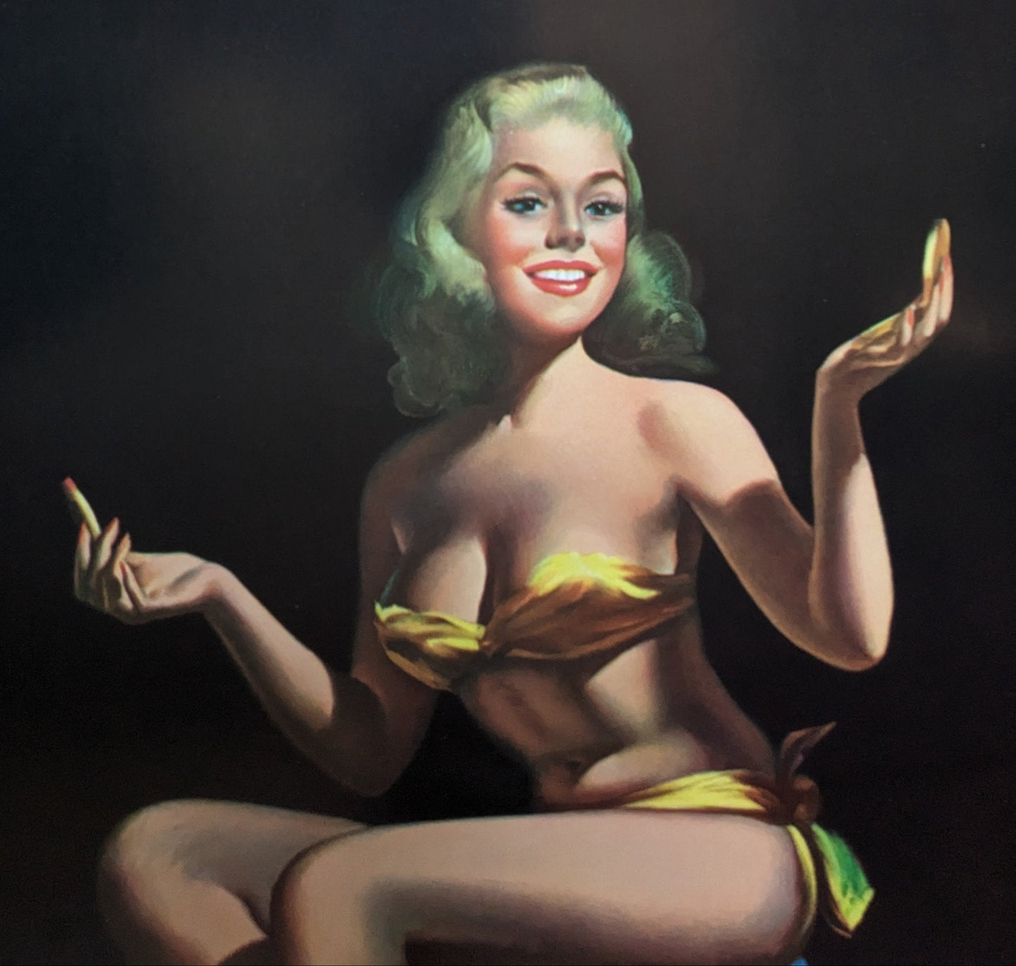 Makeup by Darro, mint condition vintage lithograph pinup printed in the 1980s - Pink Flamingos