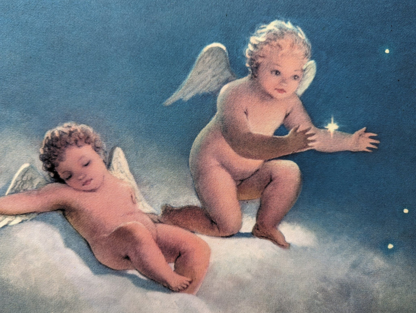 Stardust IV and V by Albo, mint condition vintage nursery art lithograph - Offset Lithograph - Pink Flamingos