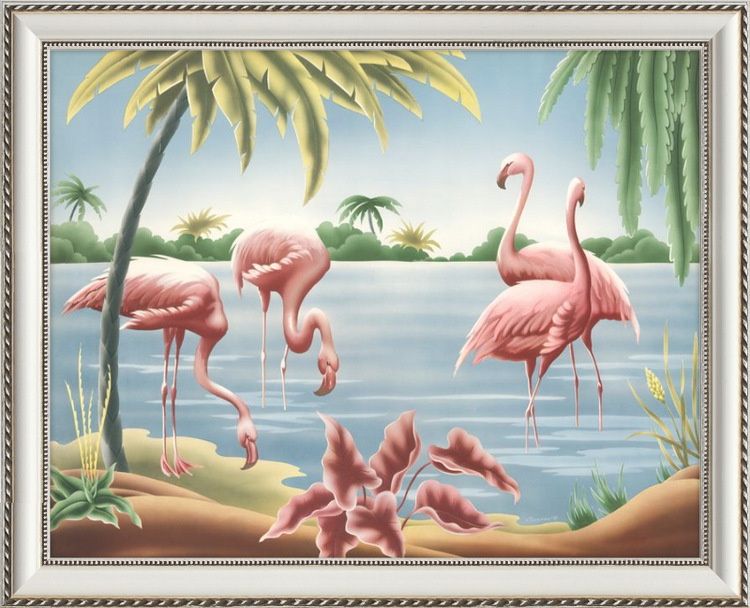 Custom Framed Turner Flamingo | Premium Giclee Print | Vintage Bird Lithograph