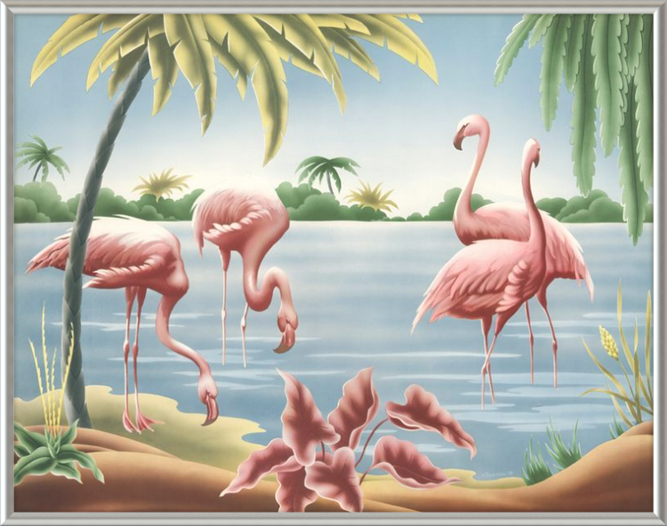 Custom Framed Turner Flamingo | Premium Giclee Print | Vintage Bird Lithograph