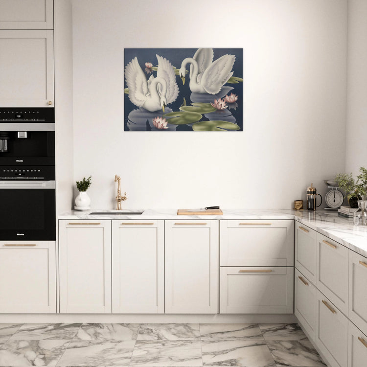 Turner Swans and Lillies Wrap-Around Canvas Print | Vintage Bird Wall Art