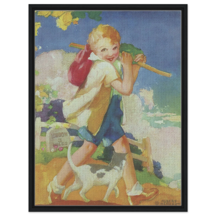 Dick Whittington by Albert Hencke | Vintage Nursery Art Print | Framed Canvas