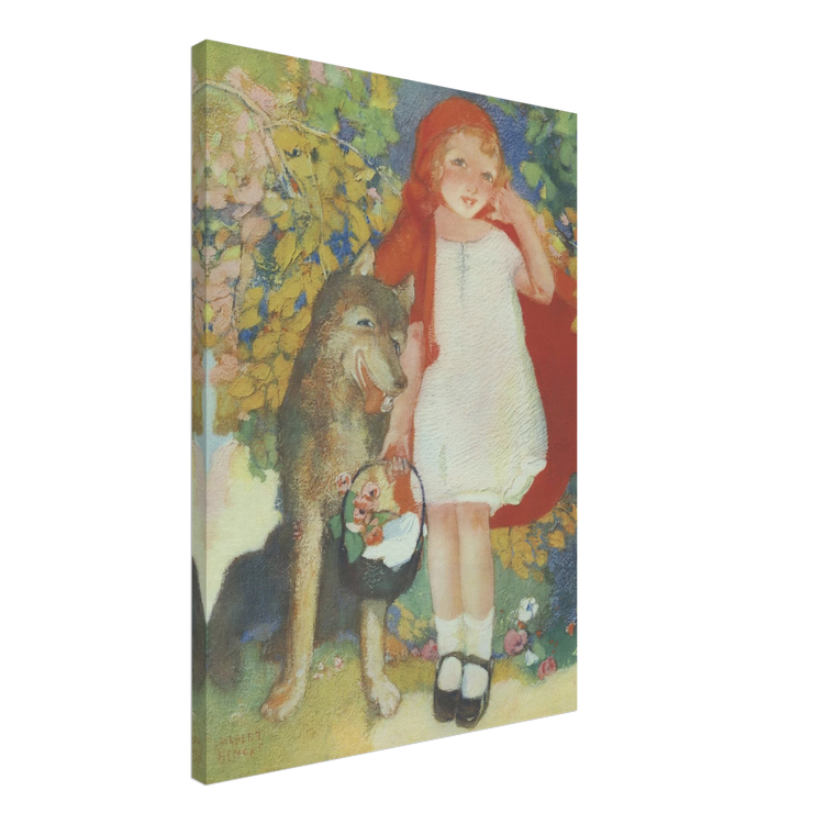 Red Riding Hood by Albert Hencke | Vintage Nursery Art Print | Canvas Print