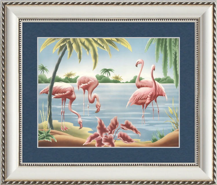 Custom Framed Turner Flamingo | Premium Giclee Print | Vintage Bird Lithograph