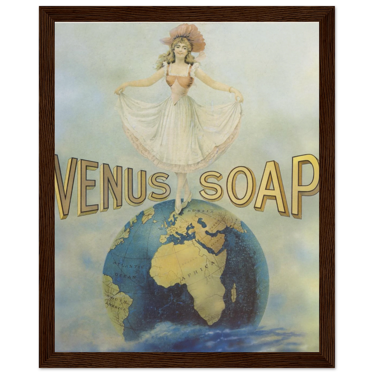Venus Soap | Wooden Framed Poster | Vintage Advertising Art