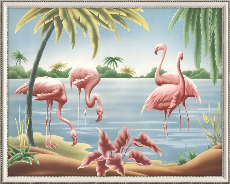 Custom Framed Turner Flamingo | Premium Giclee Print | Vintage Bird Lithograph