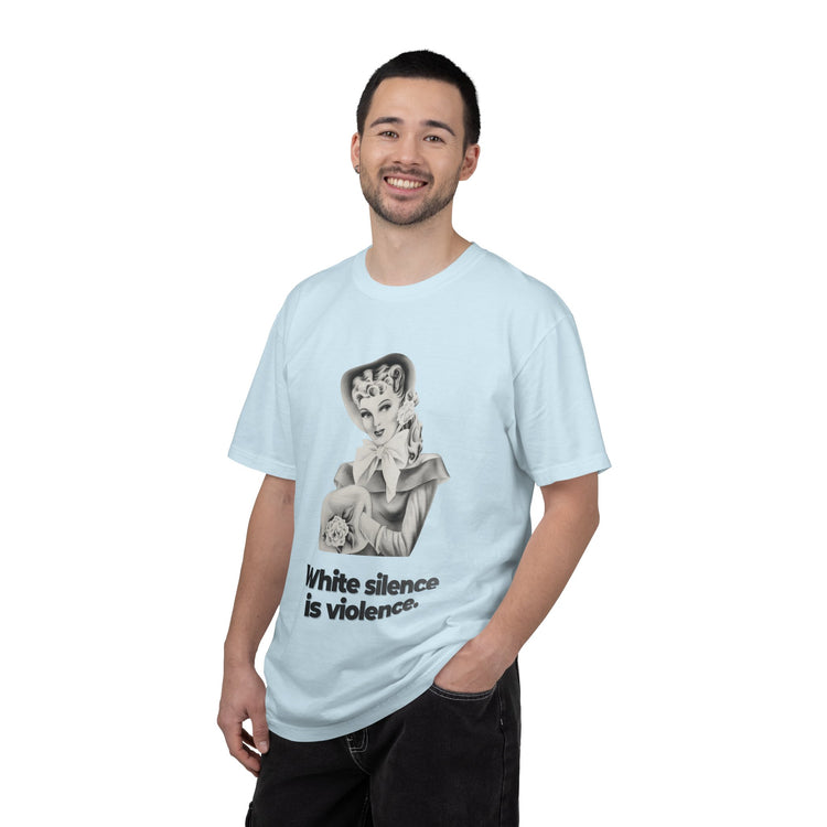 "White Silence is Violence" Vintage Portrait Tee | Activist Apparel | Garment-Dyed Heavyweight Crewneck