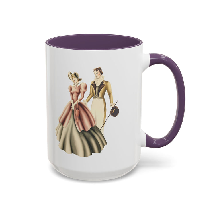 Vintage Romantic Portrait Mug - Couple Walking | 1940s Turner Art
