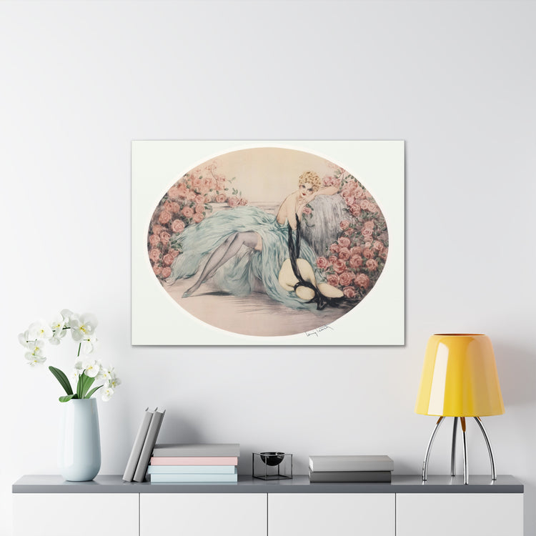 La Belle Rose by Louis Icart | Museum-Quality Canvas Print | Art Deco Wall Art