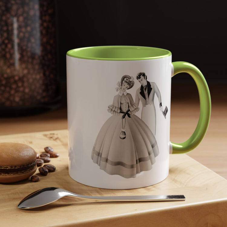 Vintage Romantic Portrait Mug - Couple with Top Hat | 1940s Turner Art