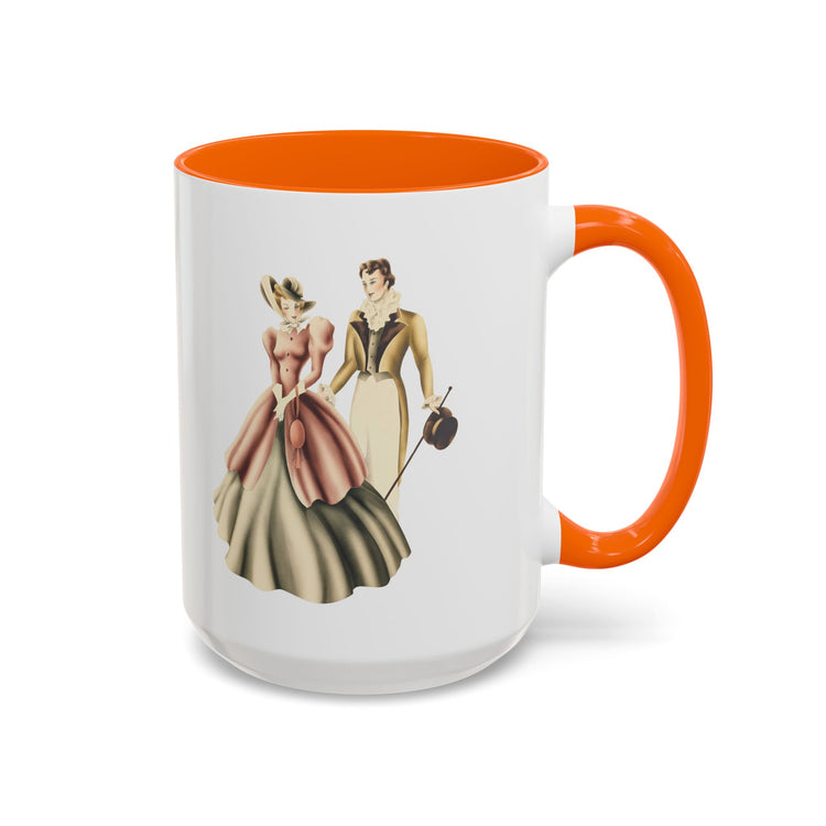 Vintage Romantic Portrait Mug - Couple Walking | 1940s Turner Art