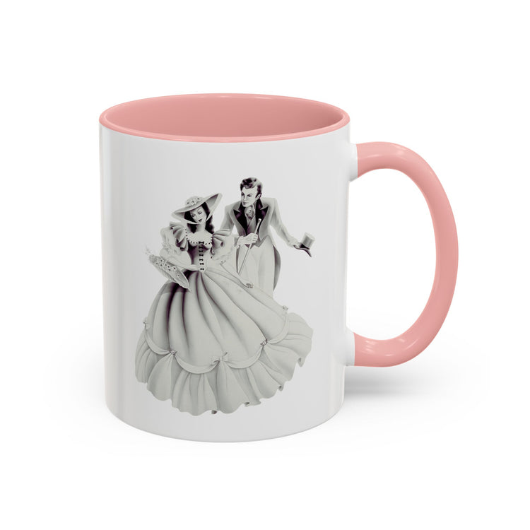 Vintage Romantic Portrait Mug - Couple with Basket of Flowers | 1940s Turner Art