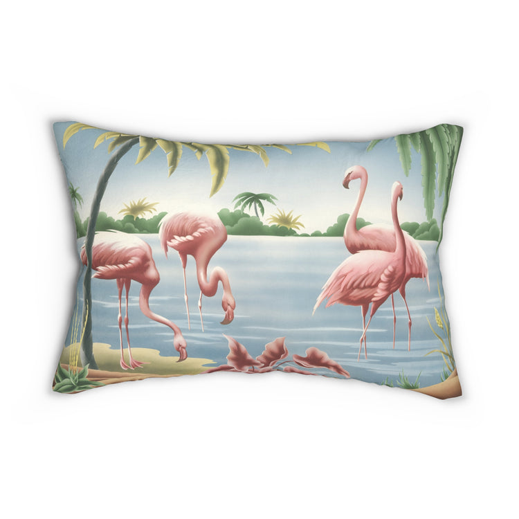 Turner Flamingo Lumbar Pillow | Print-on-Demand Decorative Pillow
