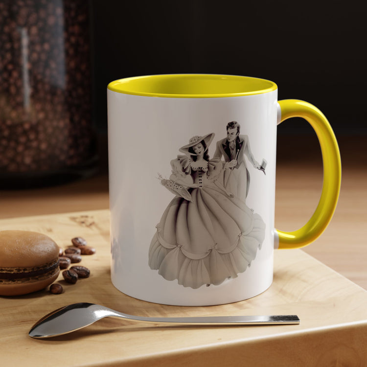 Vintage Romantic Portrait Mug - Couple with Basket of Flowers | 1940s Turner Art