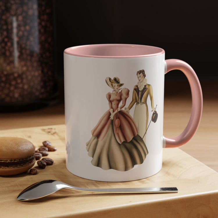 Vintage Romantic Portrait Mug - Couple Walking | 1940s Turner Art