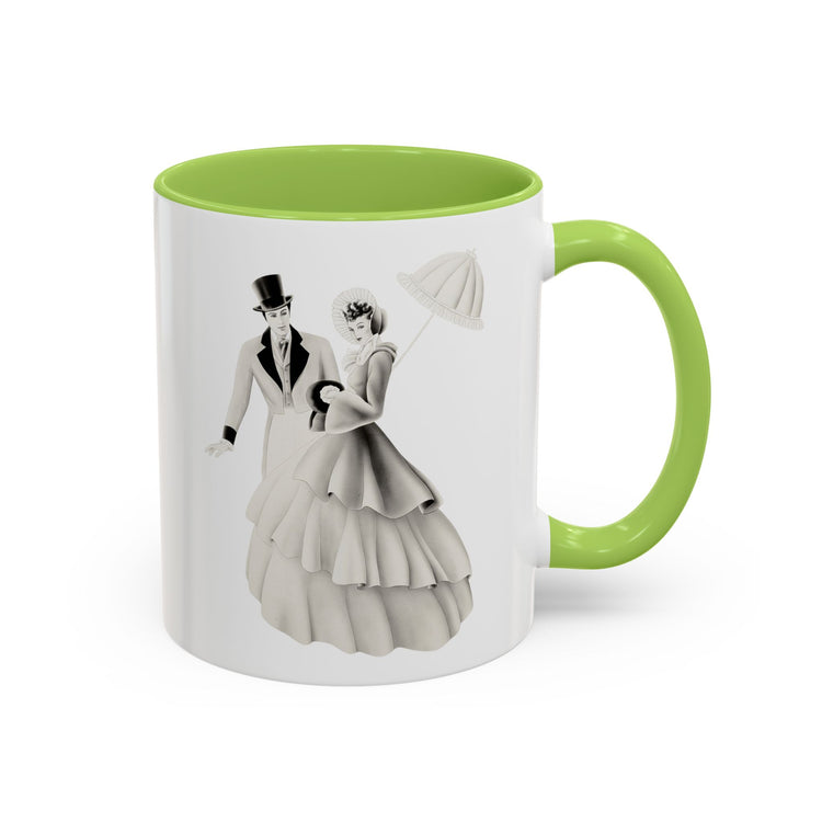 Vintage Romantic Portrait Mug - Couple with Parasol| 1940s Turner Art
