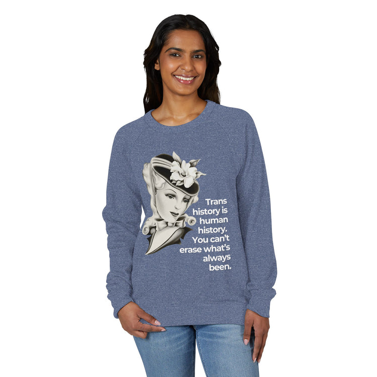 "Trans History is Human History" Vintage Portrait Crewneck | Trans Visibility | Sweatshirt