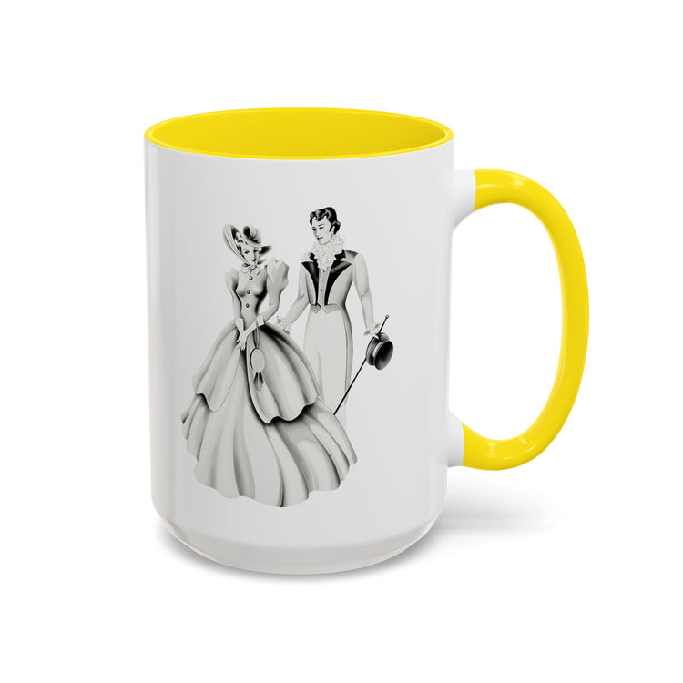 Vintage Romantic Portrait Mug - Couple Walking B&W | 1940s Turner Art