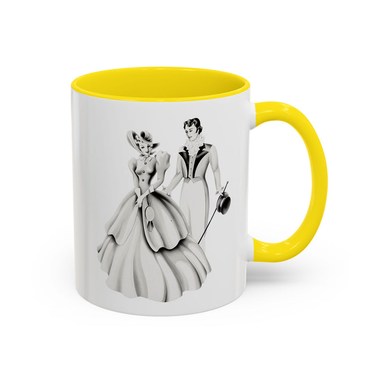 Vintage Romantic Portrait Mug - Couple Walking B&W | 1940s Turner Art