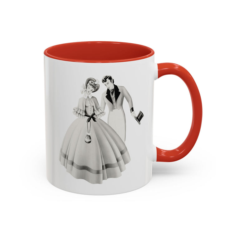 Vintage Romantic Portrait Mug - Couple with Top Hat | 1940s Turner Art