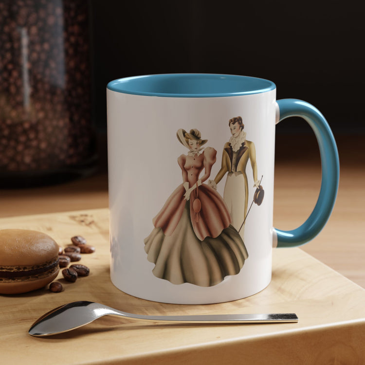 Vintage Romantic Portrait Mug - Couple Walking | 1940s Turner Art